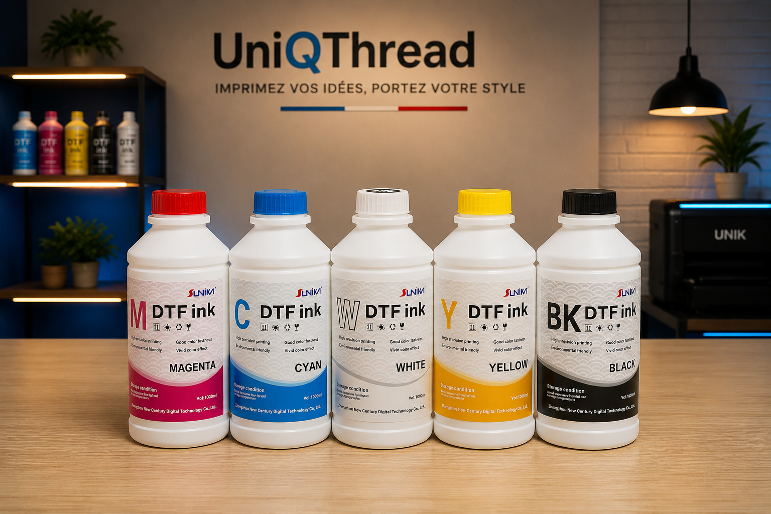 Lot de 6L-Encres DTF 4 couleurs+2 blancs(Livraison 48/72h)