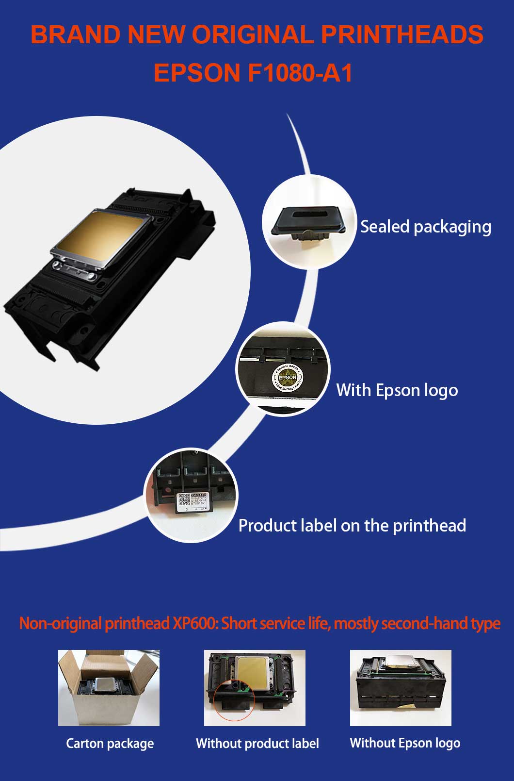 TETE D IMPRESSION EPSON F1080 pour imprimante DTF