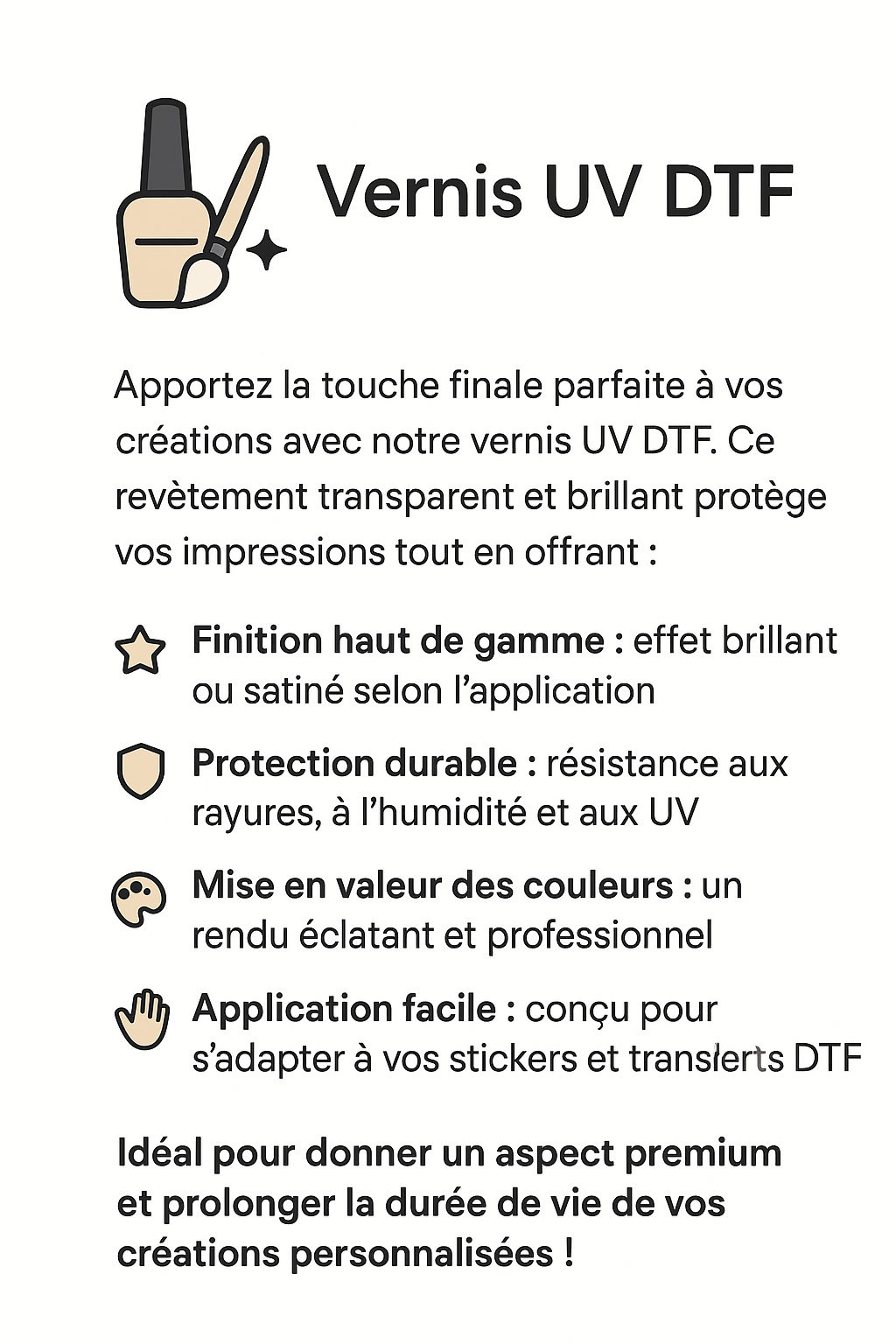VERNIS POUR IMPRIMANTE UVDTF 1L