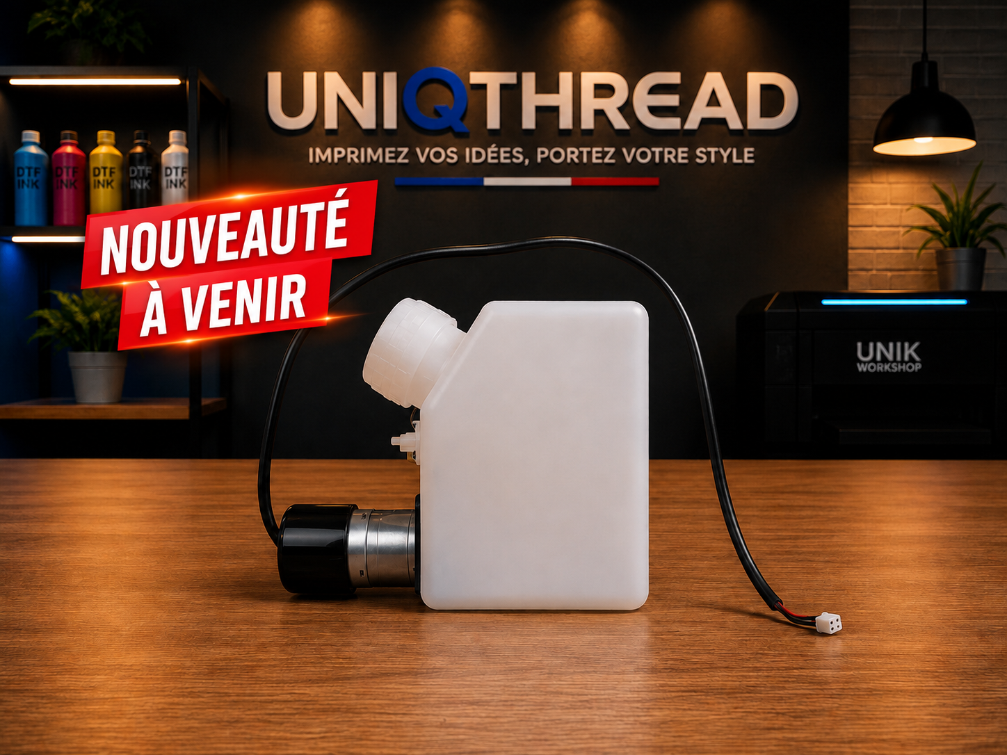 Bac de Blanc avec Mélangeur Automatique – Compatible Imprimantes DTF SKA3 & SK-302 Double Tête